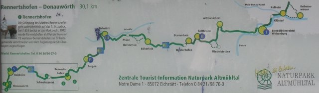 Grossansicht in neuem Fenster: Streckenverlauf Ostbayerisches Jakobsweg Altmühltal